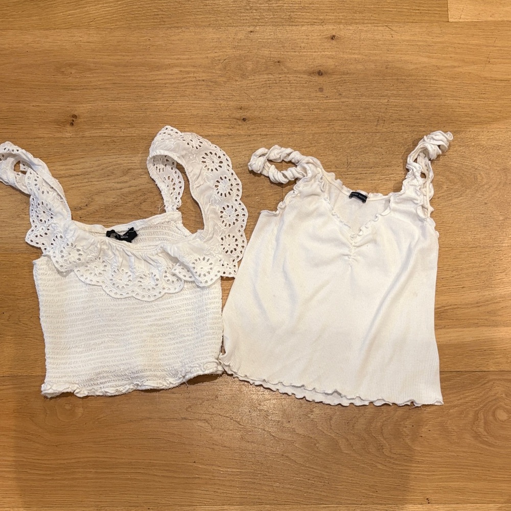 Brandy Melville White Ribbed Tank Top
